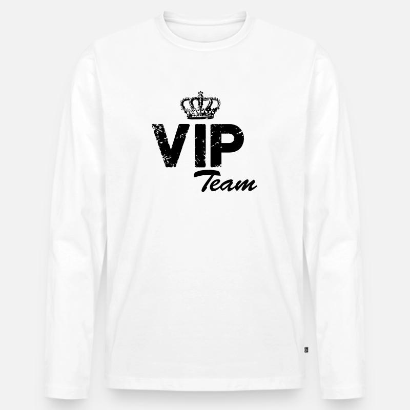 vip team - Männer Premium Bio Langarmshirt - Weiß