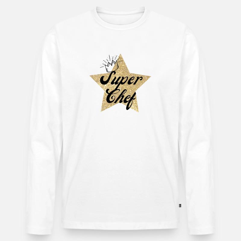 Super Star Chef - Chefkoch Geschenk - Männer Premium Bio Langarmshirt - Weiß