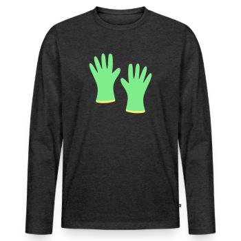Gants de jardinage - T-shirt manches longues Premium bio Homme - anthracite chiné - Devant - Nico (187cm)