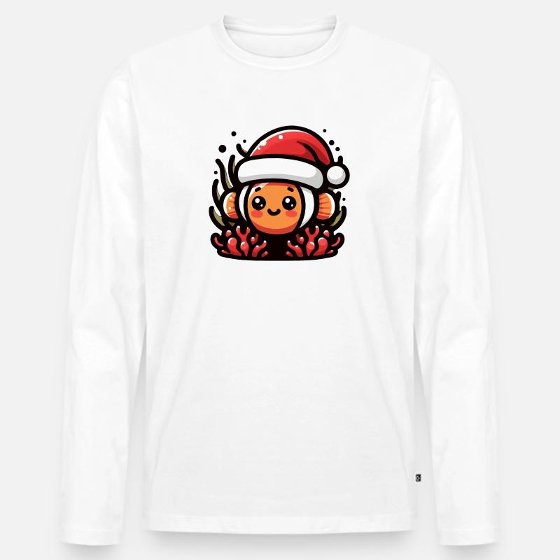 Anemonenfisch Clownfisch Weihnachten - Männer Premium Bio Langarmshirt - Weiß
