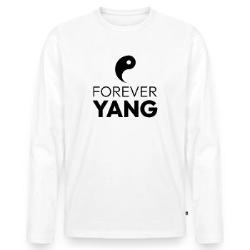 Forever Yang - Männer Premium Bio Langarmshirt - Weiß - Vorne - Nico (187cm)