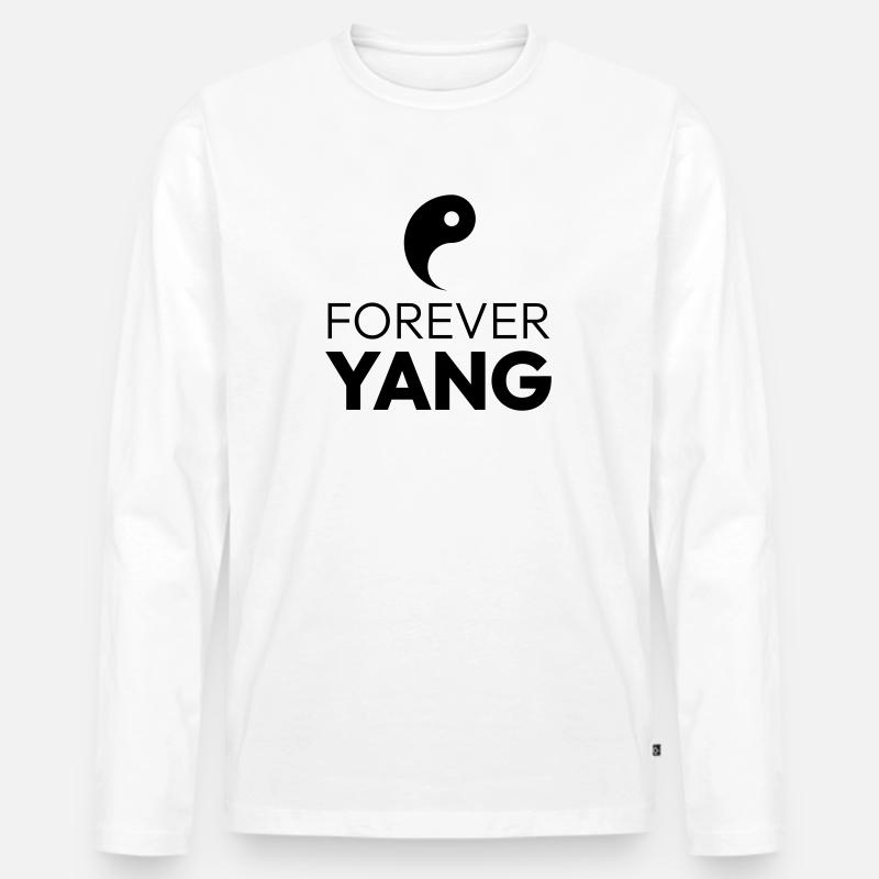 Forever Yang - Männer Premium Bio Langarmshirt - Weiß