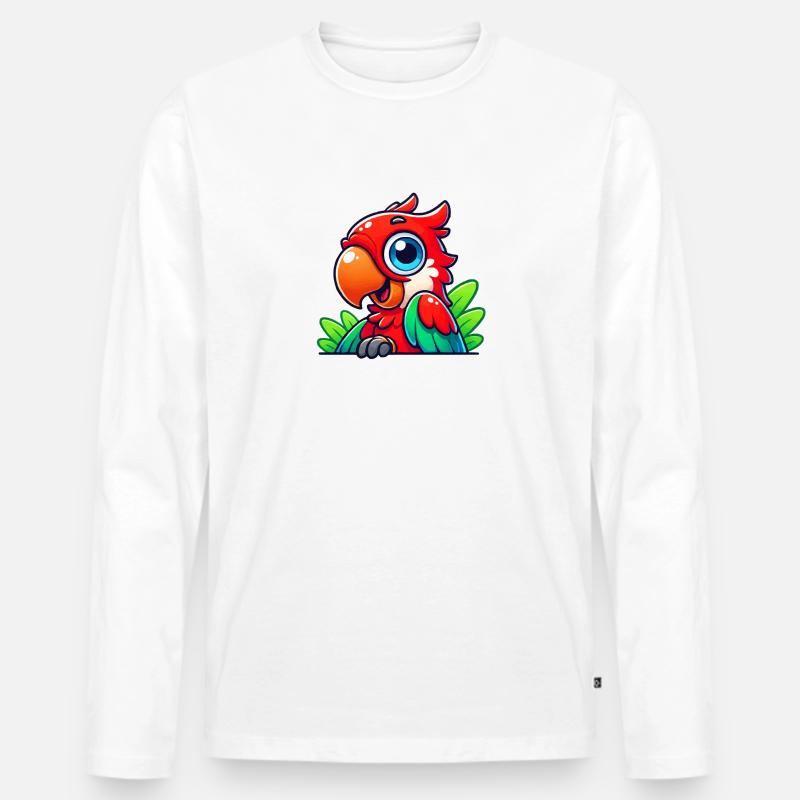papagei comic - Männer Premium Bio Langarmshirt - Weiß