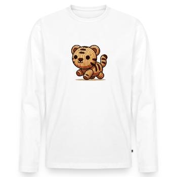 Wooden Tiger - Men's Premium Organic Long Sleeve Shirt - white - Front - Nico (187cm)