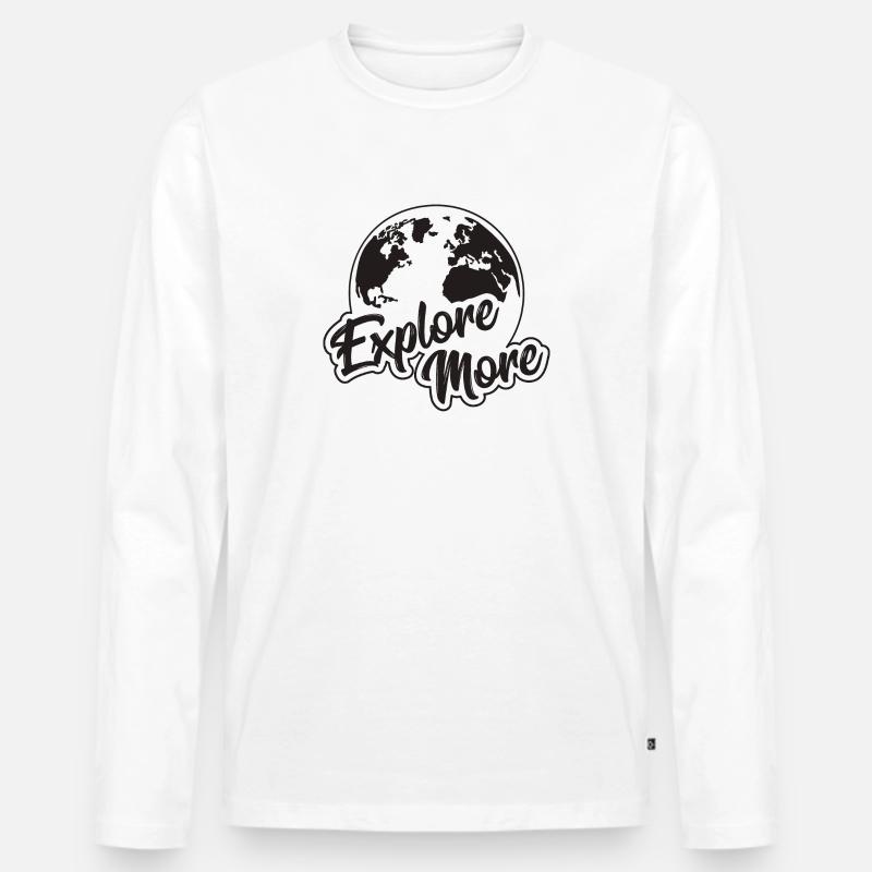 Reise - Männer Premium Bio Langarmshirt - Weiß