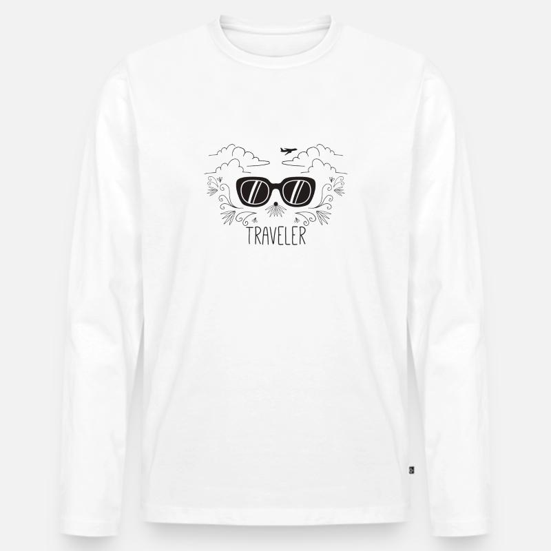 Reise - Männer Premium Bio Langarmshirt - Weiß
