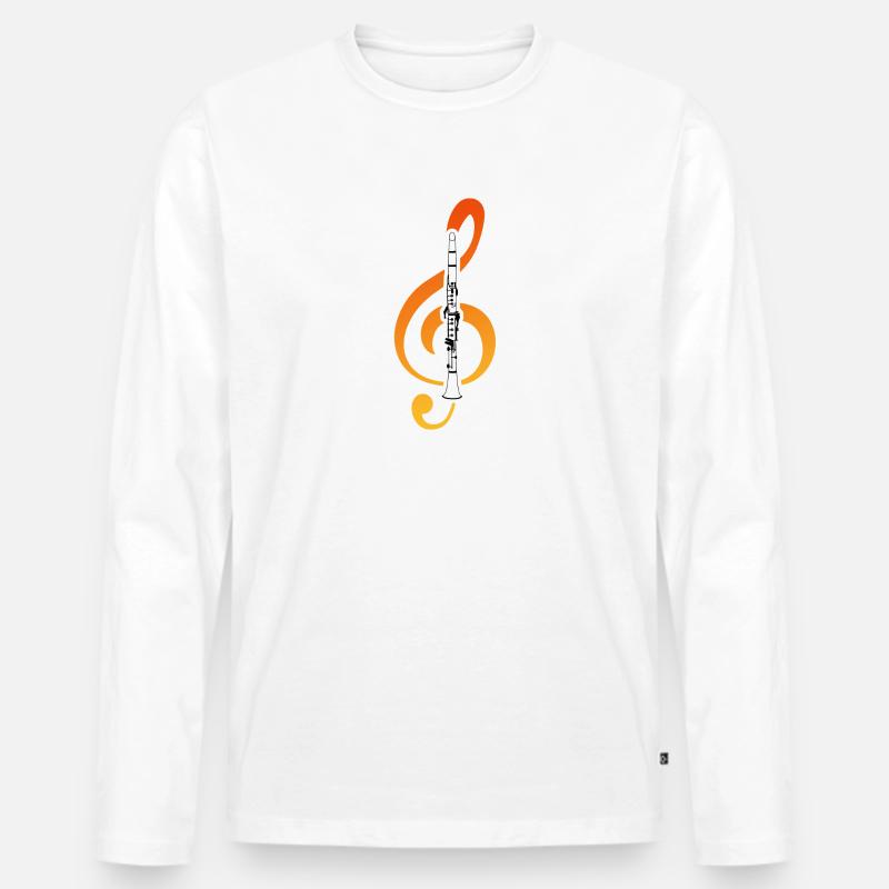 Klarinette - Männer Premium Bio Langarmshirt - Weiß