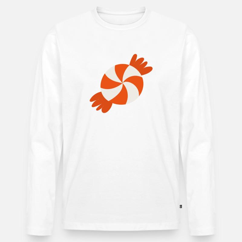 Süßigkeit - Männer Premium Bio Langarmshirt - Weiß