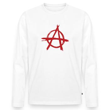 Anarchie - T-shirt manches longues Premium bio Homme - blanc - Devant - Nico (187cm)
