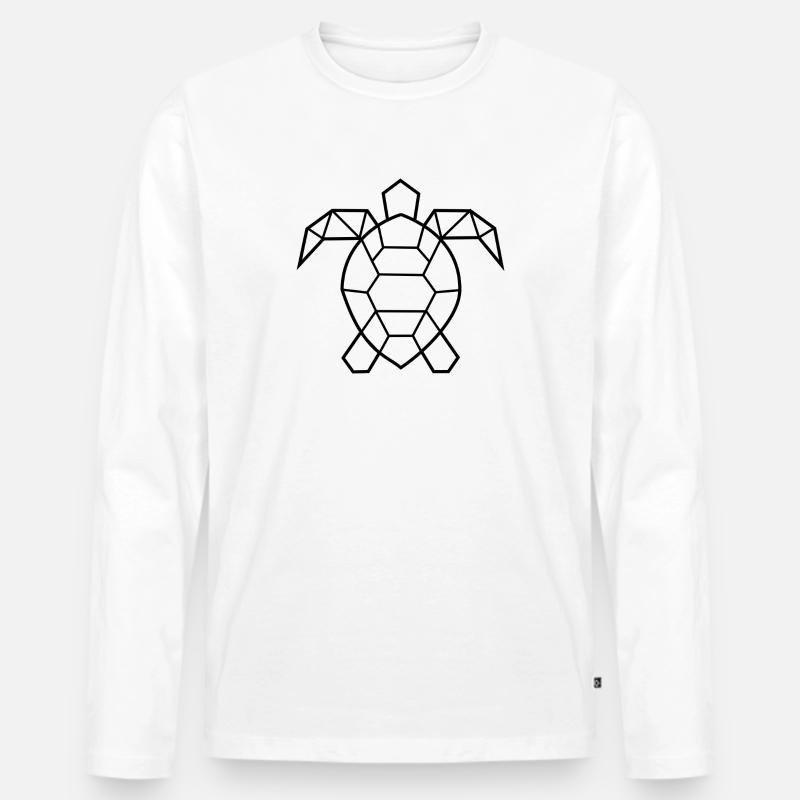 Schildkröte geometrisch - Männer Premium Bio Langarmshirt - Weiß
