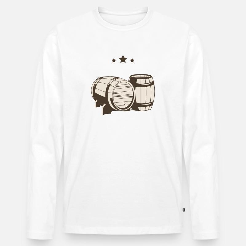Bierfässer Bier Sterne - Männer Premium Bio Langarmshirt - Weiß