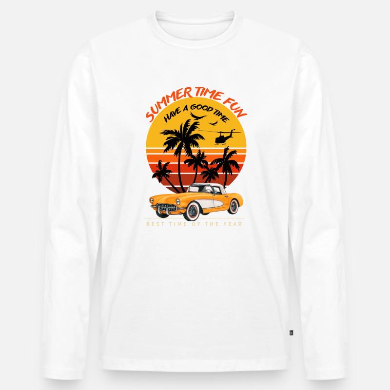 Sommer Zeit Spaß-Sommer Feeling - Männer Premium Bio Langarmshirt - undefined