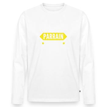 pas facile d être un parrain parfait - T-shirt manches longues Premium bio Homme - blanc - Devant - Nico (187cm)