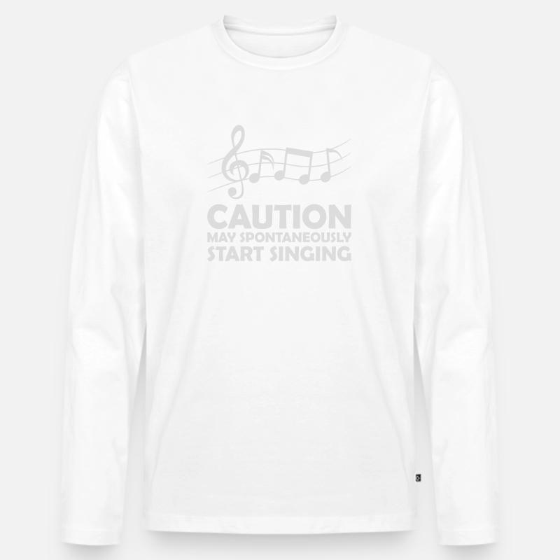 may spontaneously start singing - Men's Premium Organic Long Sleeve Shirt - white