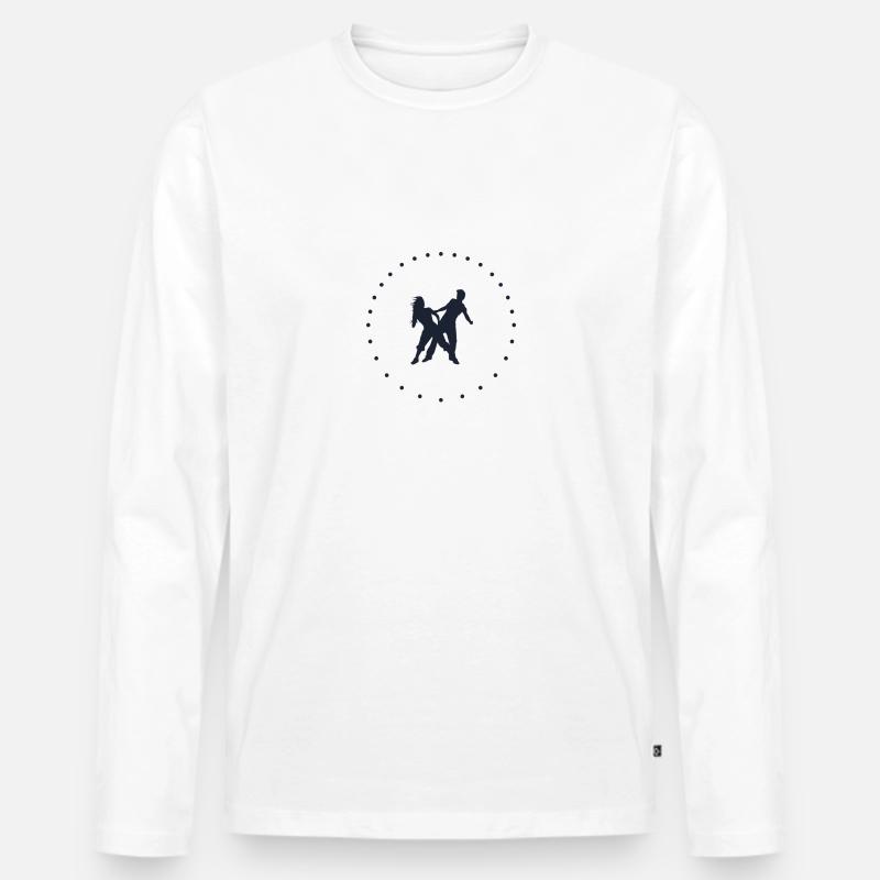 Dancing Dance Music - Männer Premium Bio Langarmshirt - Weiß
