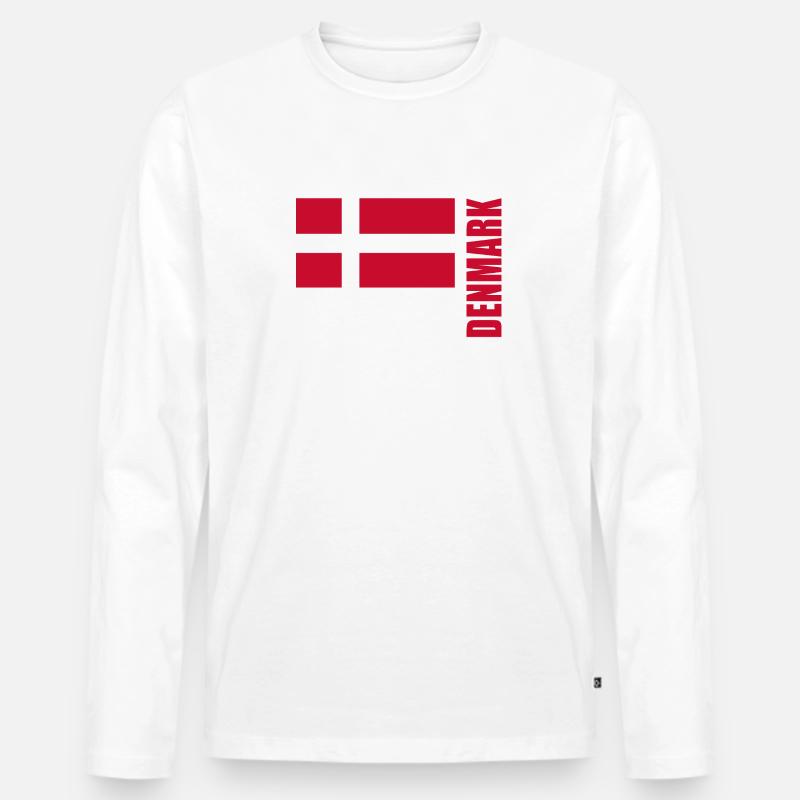 Denmark - Männer Premium Bio Langarmshirt - Weiß