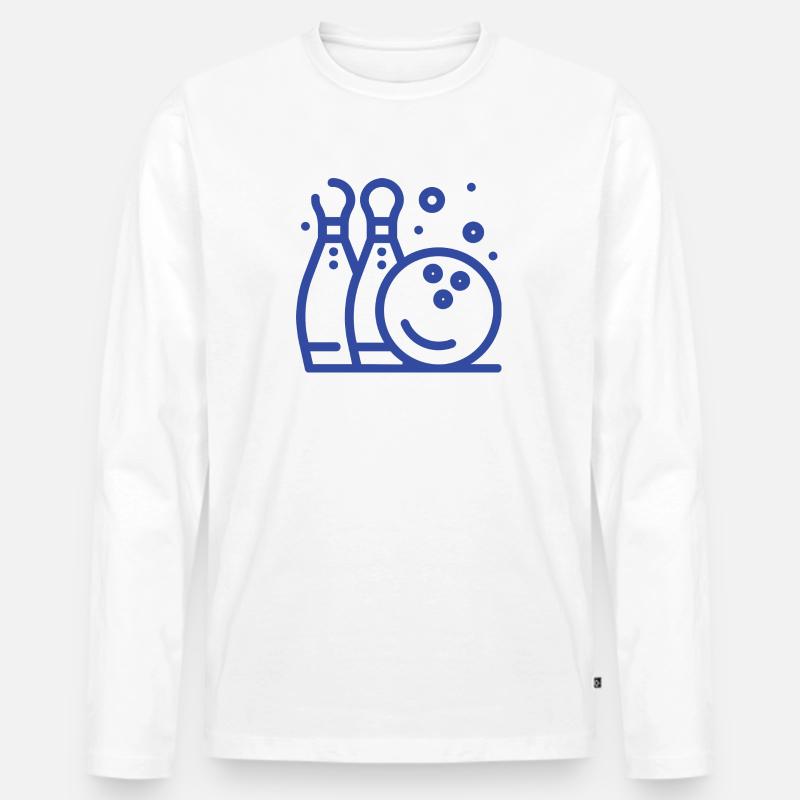 MAC Bowling - Männer Premium Bio Langarmshirt - Weiß