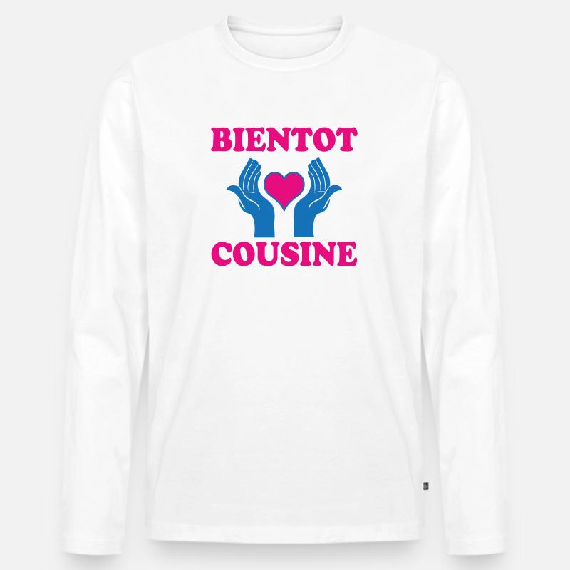 BALD EIN COUSIN - Männer Premium Bio Langarmshirt - Weiß
