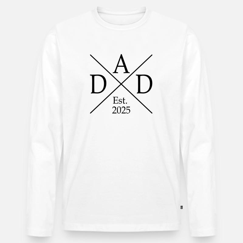 Dad Est 25 - Männer Premium Bio Langarmshirt - Weiß
