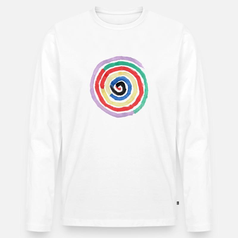 Spirale - Männer Premium Bio Langarmshirt - Weiß