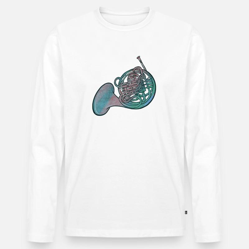 Waldhorn - Männer Premium Bio Langarmshirt - Weiß