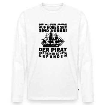JGA T-Shirt | Die wilden Jahre auf hoher See - Männer Premium Bio Langarmshirt - Weiß - Vorne - Nico (187cm)