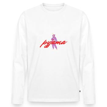 SOIRÉE PYJAMA - T-shirt manches longues Premium bio Homme - blanc - Devant - Nico (187cm)