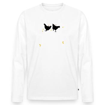 Hühner Party Humor Pool Party - Männer Premium Bio Langarmshirt - Weiß - Vorne - Nico (187cm)