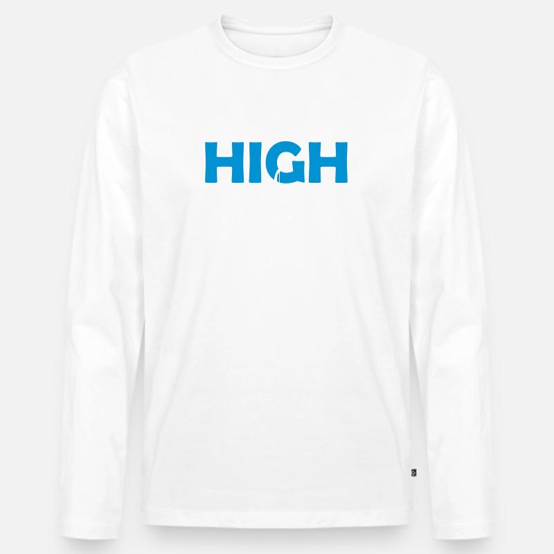 like to get high - Männer Premium Bio Langarmshirt - Weiß