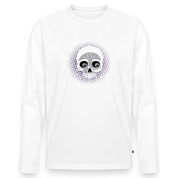 Totenkopf Farbe - Männer Premium Bio Langarmshirt - Weiß - Vorne - Nico (187cm)