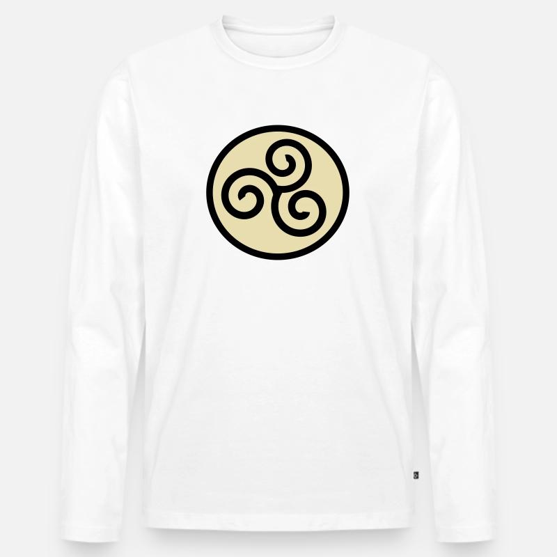 Wikinger Symbol - Männer Premium Bio Langarmshirt - Weiß