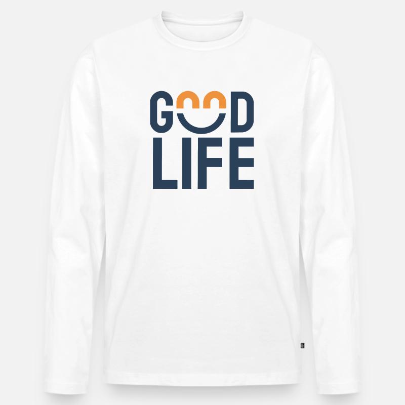 Gutes Leben - Männer Premium Bio Langarmshirt - Weiß