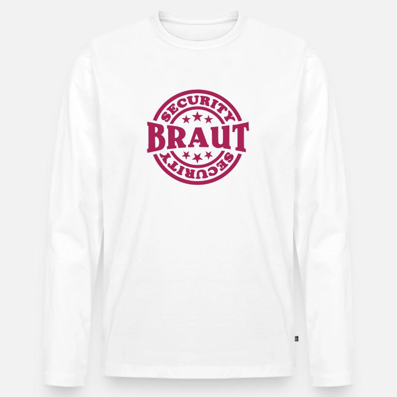Braut Security (Stempel) - Männer Premium Bio Langarmshirt - Weiß