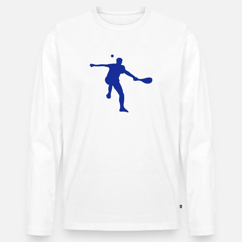 baskische Pelote Silhouette - Männer Premium Bio Langarmshirt - Weiß