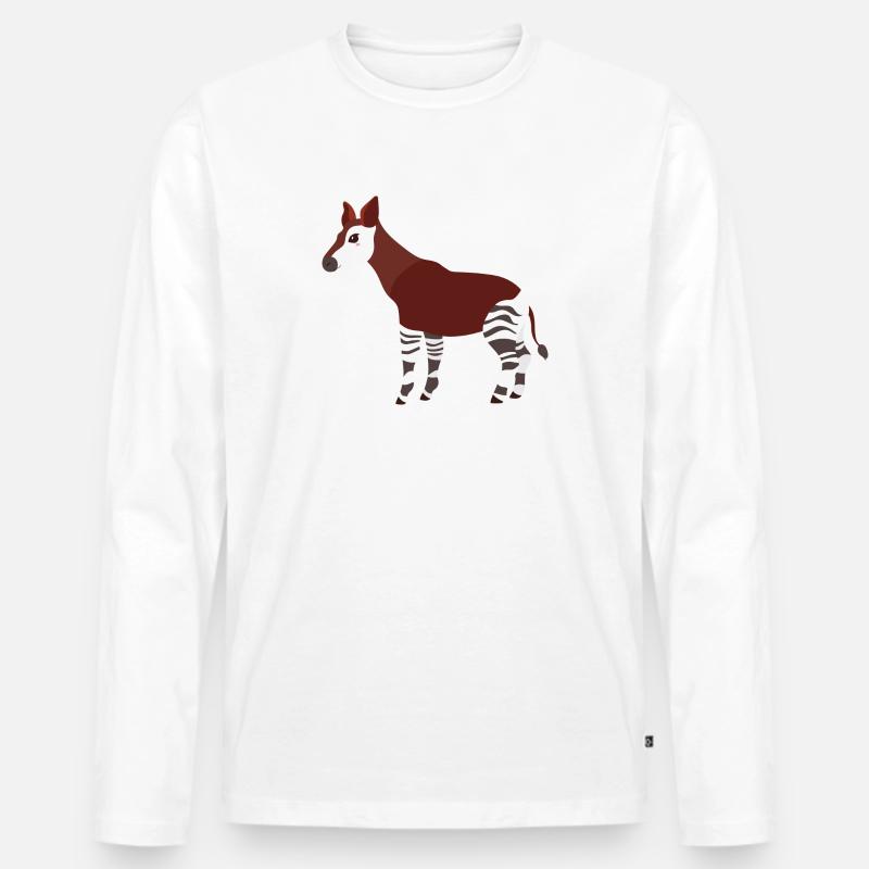 Okapi - Männer Premium Bio Langarmshirt - Weiß