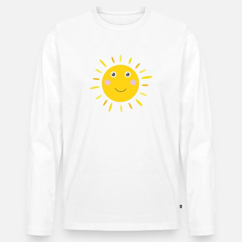 Sonnig die Sonne - Männer Premium Bio Langarmshirt - Weiß