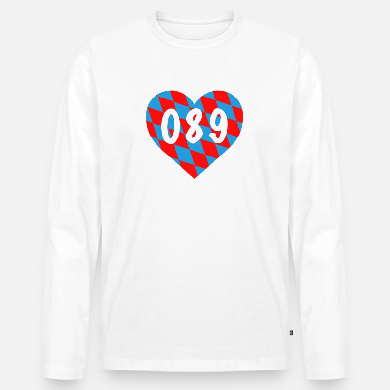 089 Bar - Männer Premium Bio Langarmshirt - Weiß