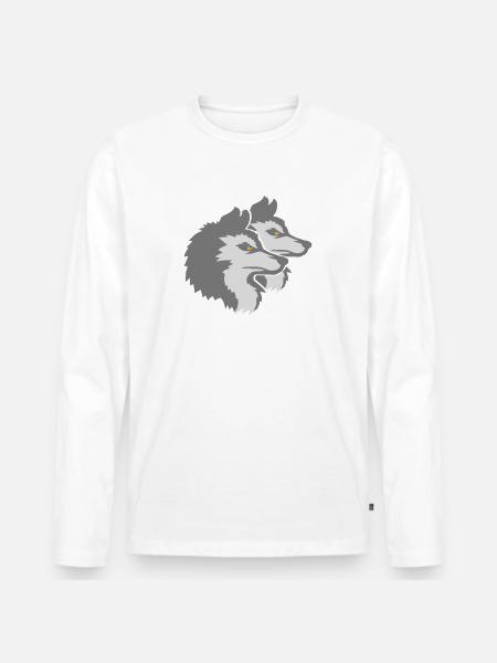 Team Logo Wolf Pack - Men's Premium Organic Long Sleeve Shirt - white