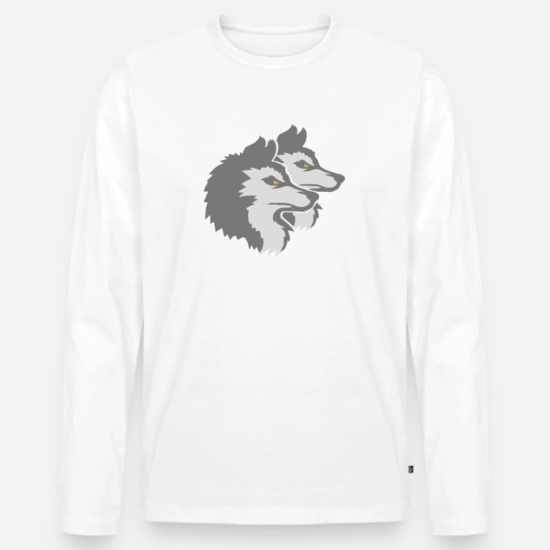 Team Logo Wolf Pack - Männer Premium Bio Langarmshirt - Weiß