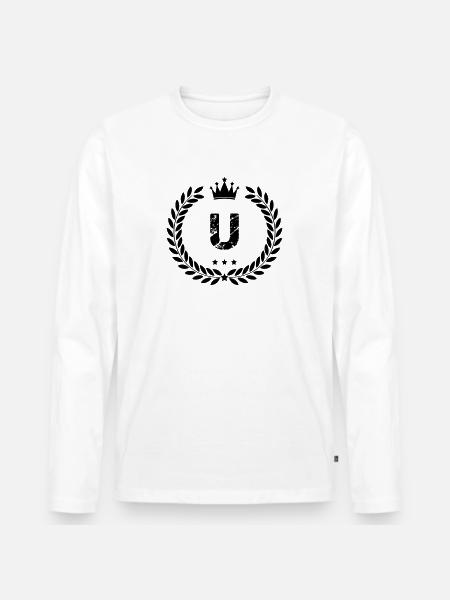 wappen u - Männer Premium Bio Langarmshirt - Weiß