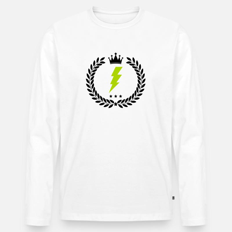 wappen blitz - Männer Premium Bio Langarmshirt - Weiß