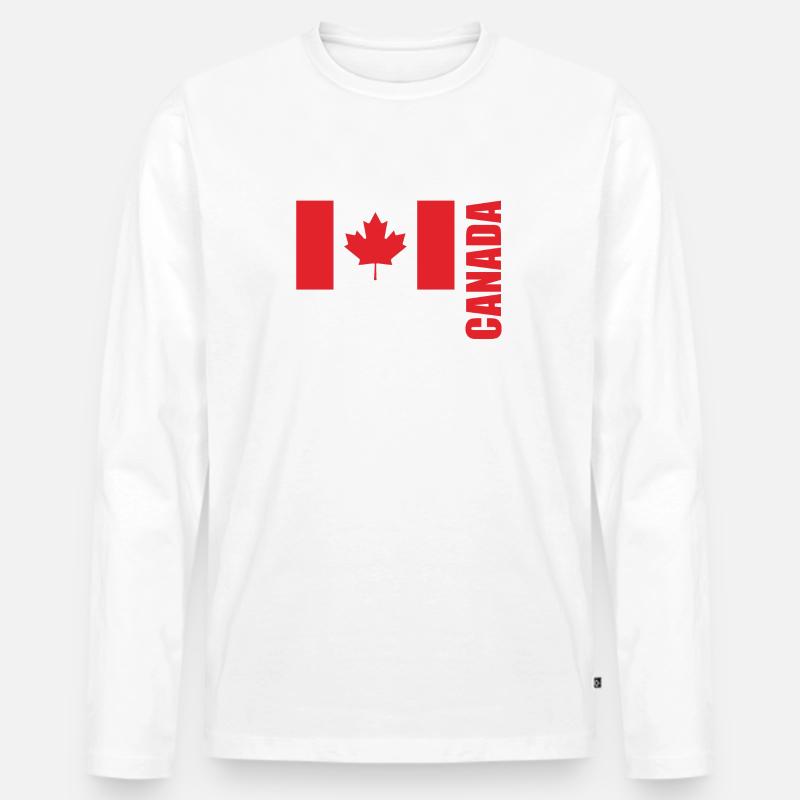 Jasper - Männer Premium Bio Langarmshirt - Weiß