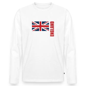 Manchester - Men's Premium Organic Long Sleeve Shirt - white - Front - Nico (187cm)
