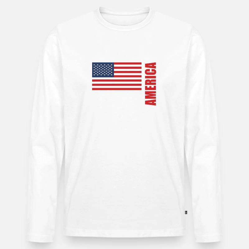 Las Vegas - Männer Premium Bio Langarmshirt - Weiß