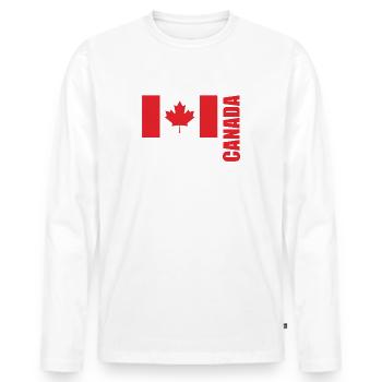 Toronto - Men's Premium Organic Long Sleeve Shirt - white - Front - Nico (187cm)