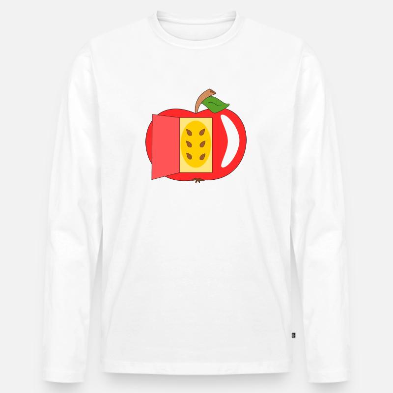 Apfelhaus - Männer Premium Bio Langarmshirt - Weiß