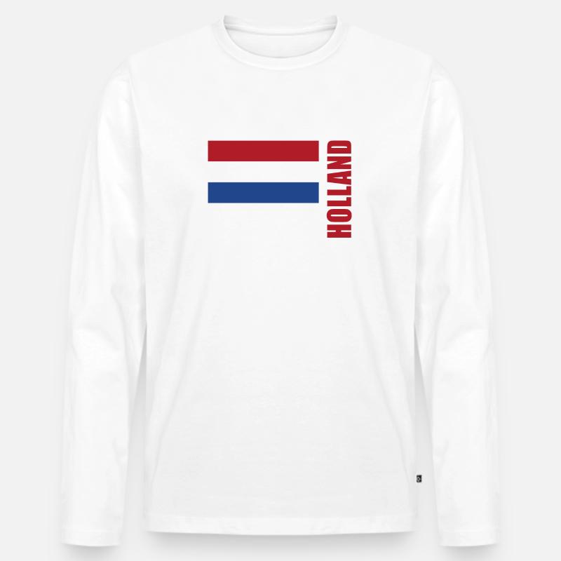 Amsterdam - Männer Premium Bio Langarmshirt - Weiß
