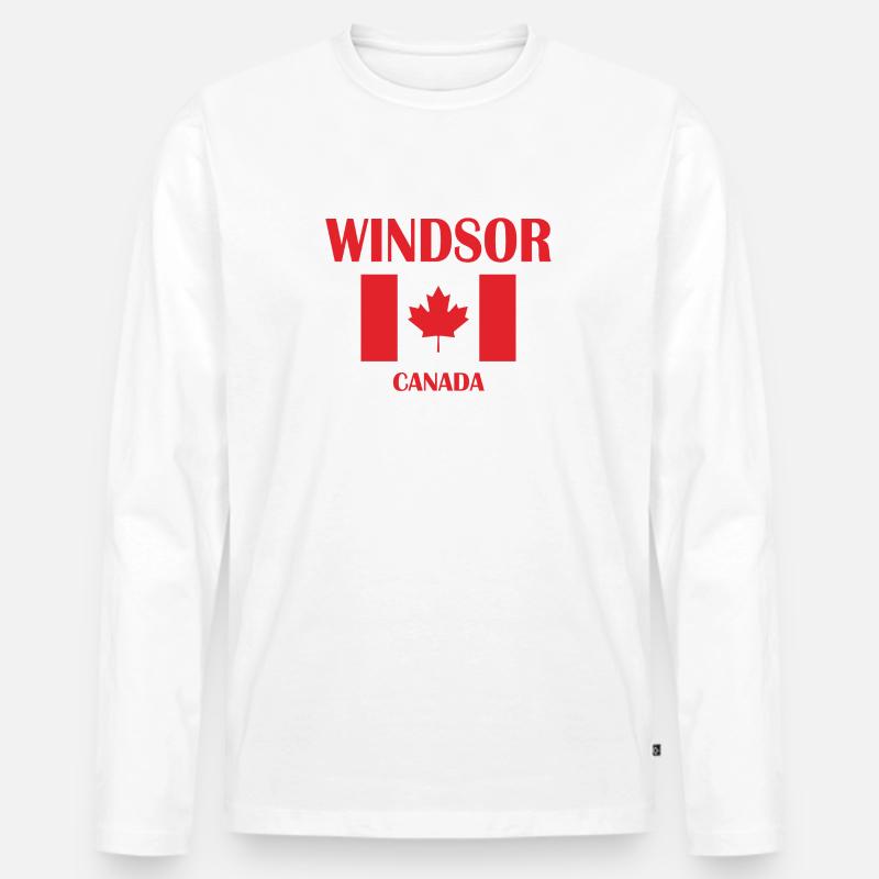 Windsor - Männer Premium Bio Langarmshirt - Weiß