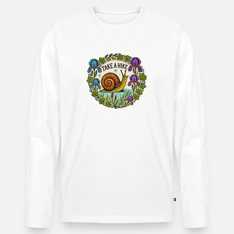 Machen Sie eine Wanderung - Männer Premium Bio Langarmshirt - Weiß