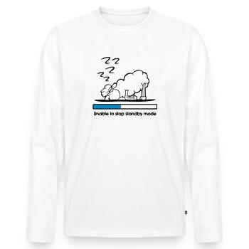 Les moutons en veille - T-shirt manches longues Premium bio Homme - blanc - Devant - Nico (187cm)